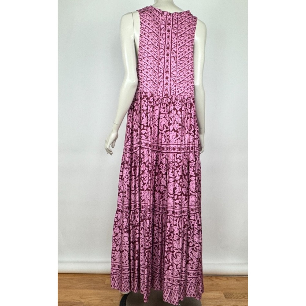 Omika Paola Maxi Dress Tanvi Berry Women M EUC Sleeveless Sun Bohemian Pockets - Picture 4 of 15